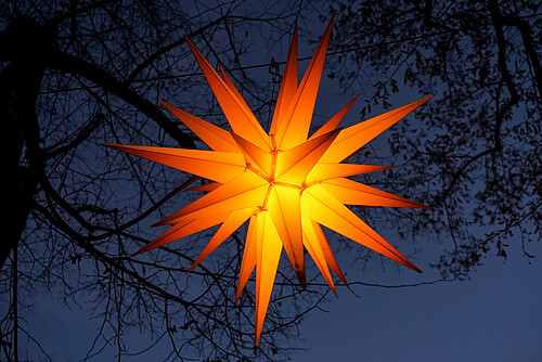 A Moravian star Christmas decoration