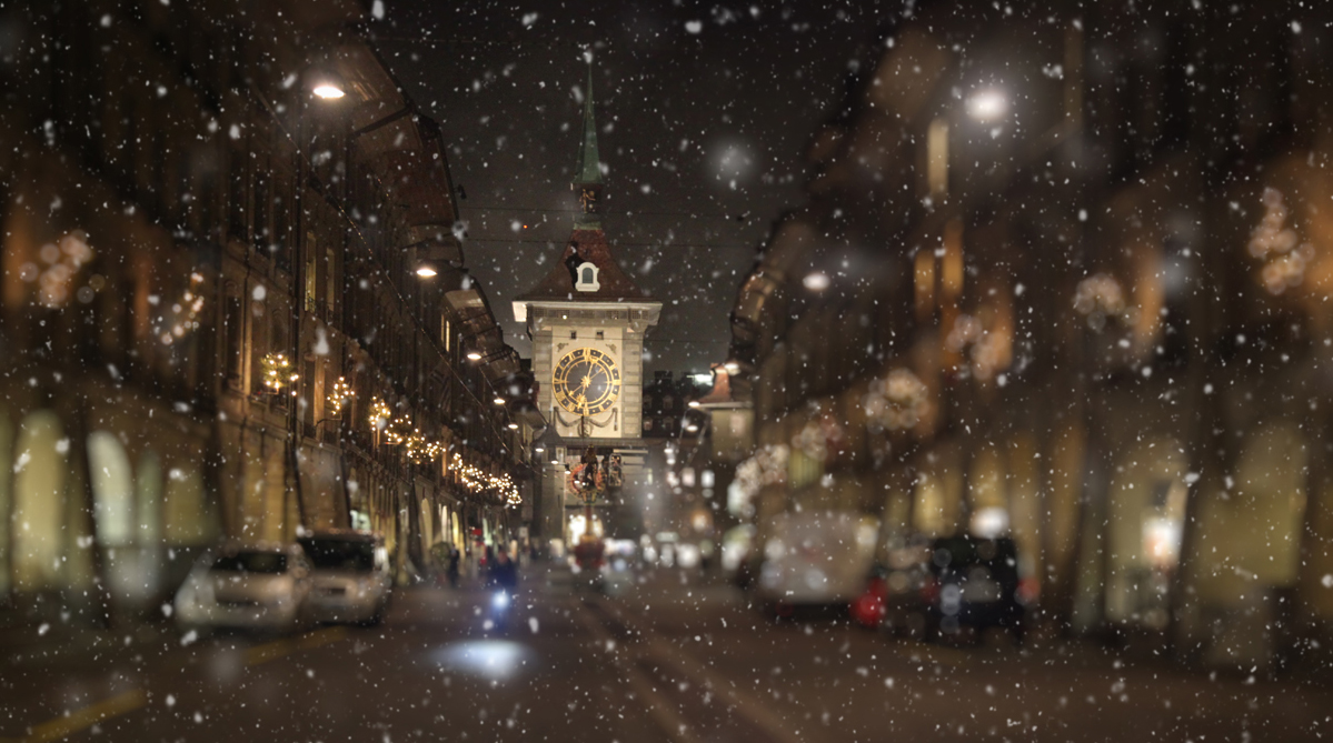 Christmas decorations lights in Bern, Switzerland